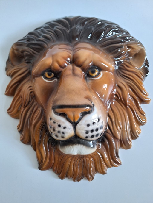 Vintage Italian Ceramic Lion Head