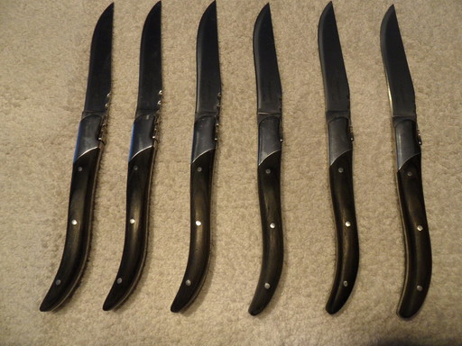 6 Laquiole Steak Knives Set In Gift Box