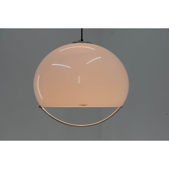 Image 1 of Vintage pendant lamp in white by Harvey Guzzini for Meblo, Italy 1970