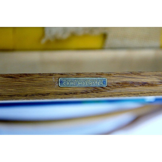 Image 1 of Sedia vintage in legno di quercia e tessuto di Carl Malmsten, 1970