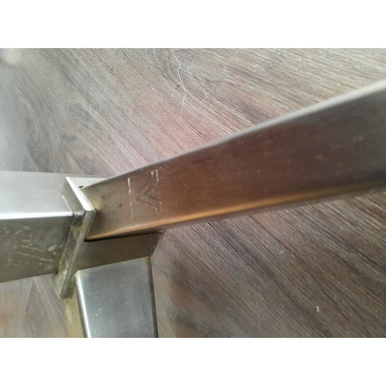 Image 1 of Executive desk, vintage mahogany and brushed metal for Abbondinterni, Italy 1970