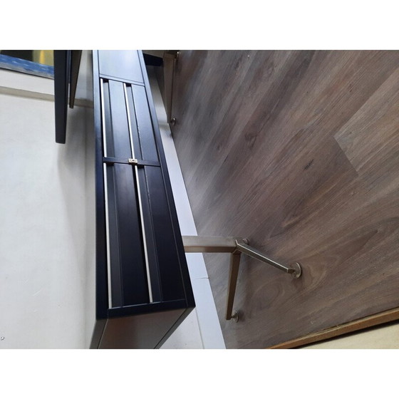 Image 1 of Executive desk, vintage mahogany and brushed metal for Abbondinterni, Italy 1970