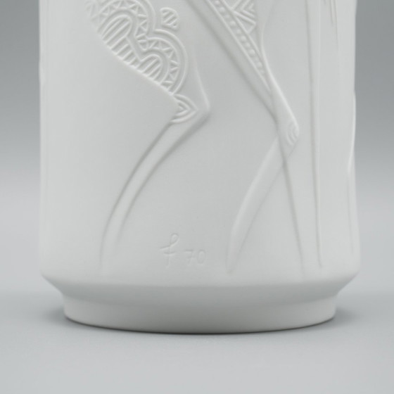 Image 1 of Rare Cuno Fischer Vase Duo H 34Cm Hutschenreuther Bisque Porcelain Animal Relief