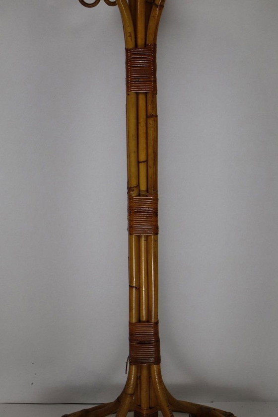 Image 1 of Bamboo & Rattan Coat Rack, 1960S