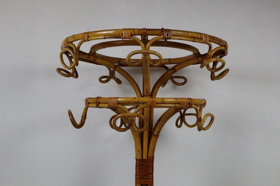 Image 1 of Bamboo & Rattan Coat Rack, 1960S