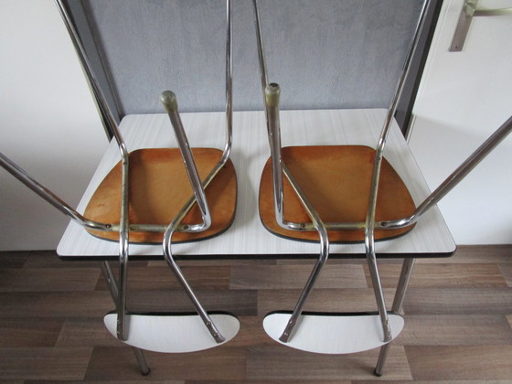 Image 1 of Formica Dining Table + 2 Chairs 1950s