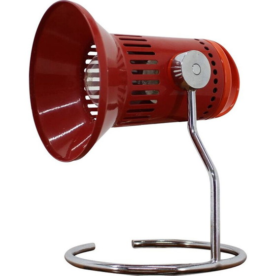 Image 1 of Lampada da tavolo vintage regolabile in metallo laccato rosso, Cecoslovacchia 1980