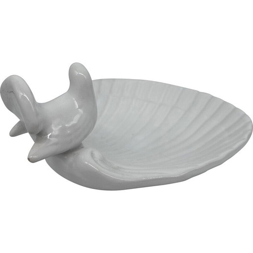 Tazza vintage a forma di uccello in bianco sposa, Italia 1970