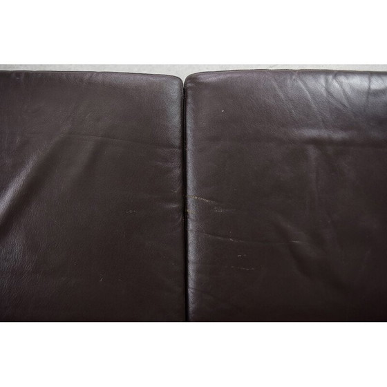 Image 1 of Mid-century Danish 3-seater chocolate leather sofa, 1960s