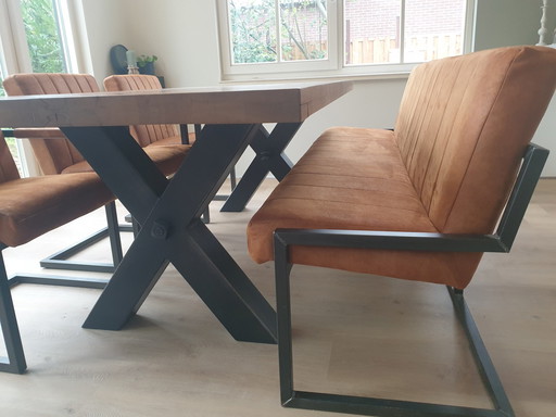 3x Hartog Wonen tube chair + dining room bench.