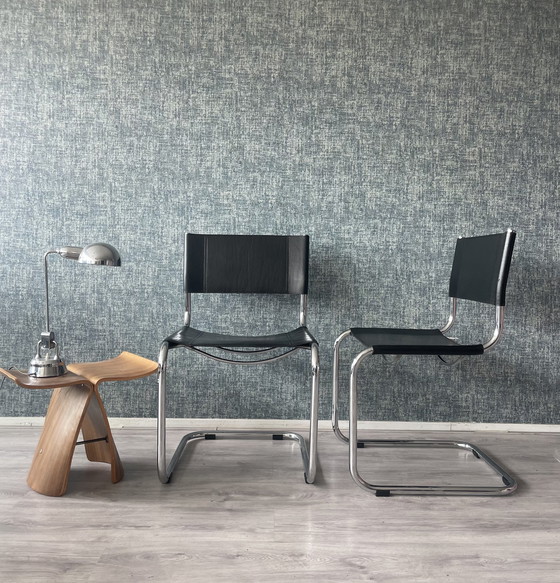 Image 1 of 2x Mart Stam S33 cantilever chairs for Fasem, ca80s