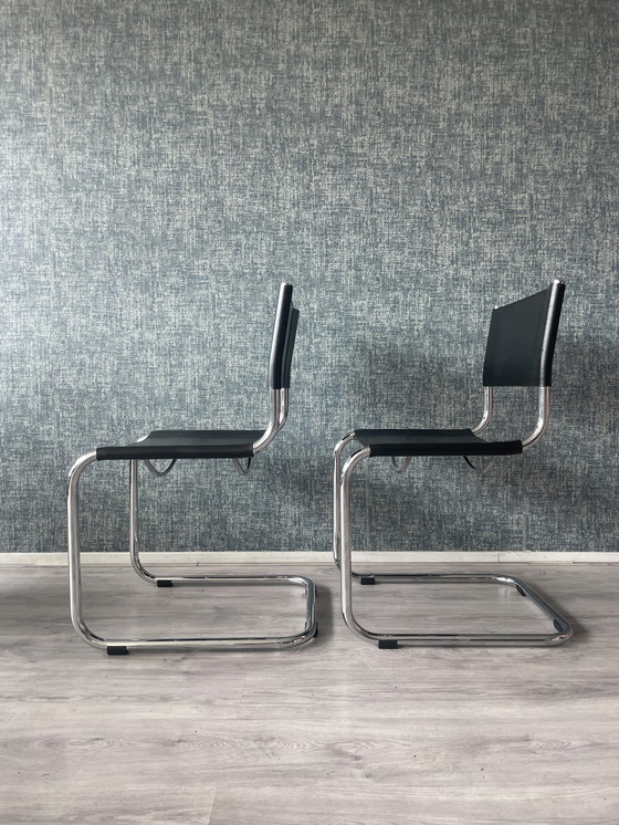 Image 1 of 2x Mart Stam S33 cantilever chairs for Fasem, ca80s