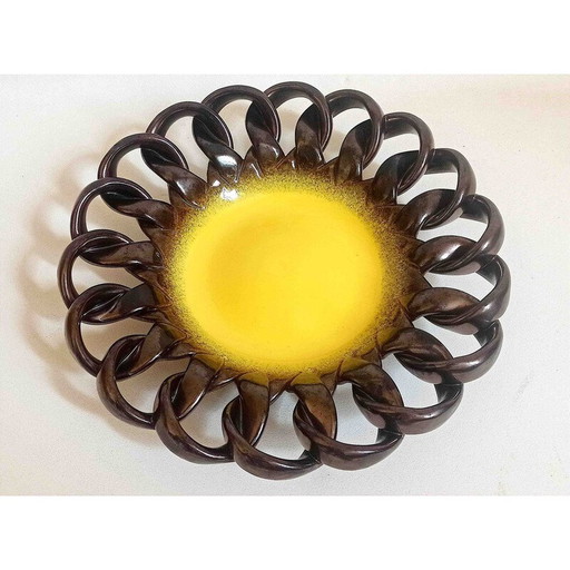 Vintage ceramic fruit bowl for Ateliers Ceramidi, 1960