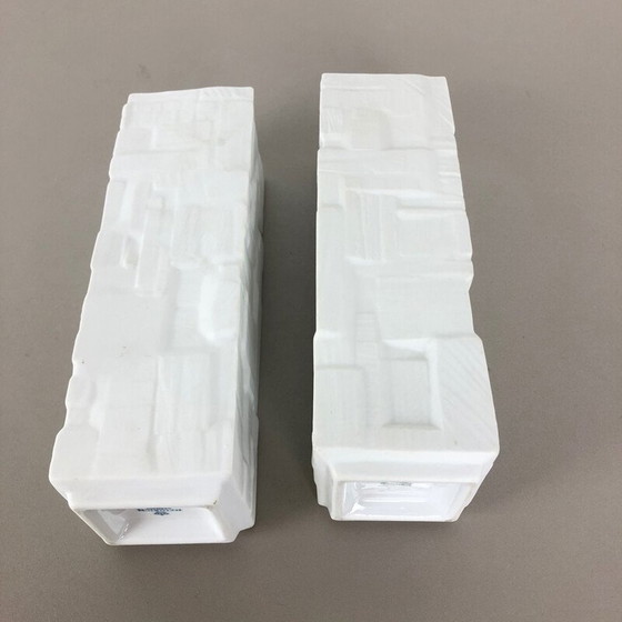 Image 1 of Pair of vintage Op Art Porcelain Vase by Heinrich Ceramics Germany 1970s