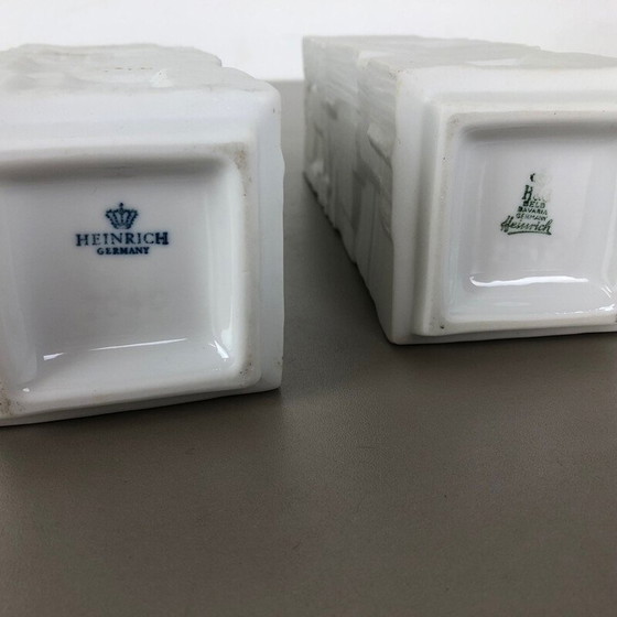 Image 1 of Pair of vintage Op Art Porcelain Vase by Heinrich Ceramics Germany 1970s