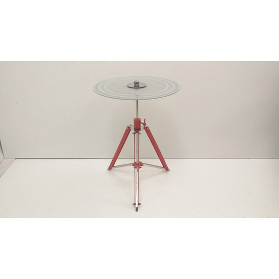 Image 1 of Vintage industrial side table in metal and adjustable height, Czechoslovakia 1980s
