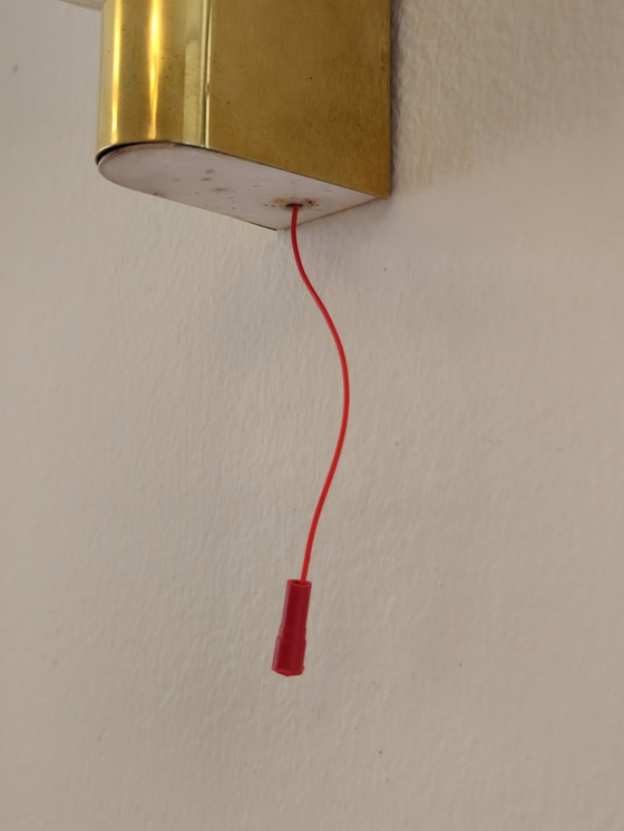 Image 1 of Lampada da parete vintage Lampada da parete Lampada in ottone e vetro 