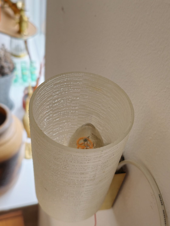 Image 1 of Lampada da parete vintage Lampada da parete Lampada in ottone e vetro 