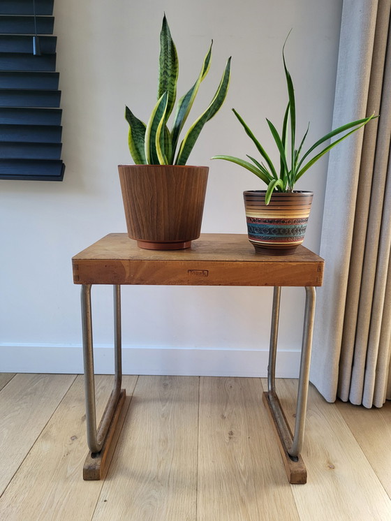 Image 1 of Rectangular side table or plant table (children's desk) , industrial style, Torck, Belgium