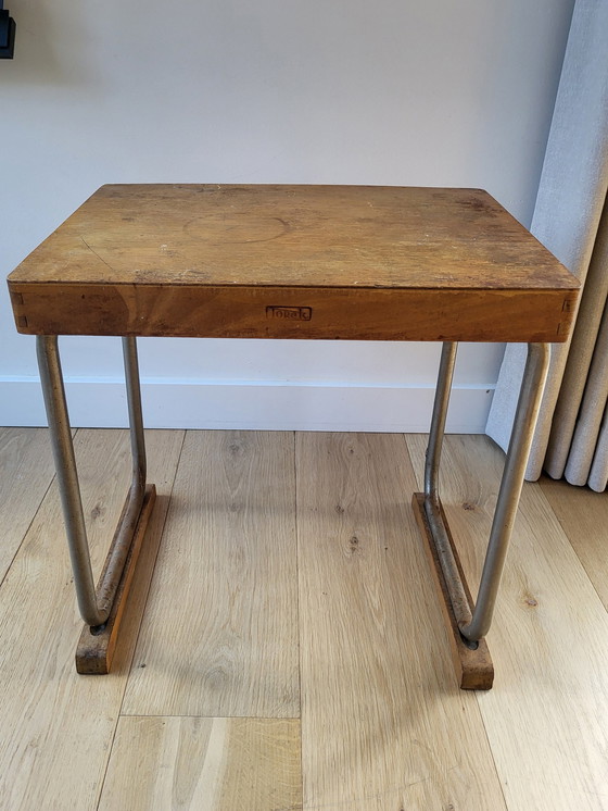 Image 1 of Rectangular side table or plant table (children's desk) , industrial style, Torck, Belgium