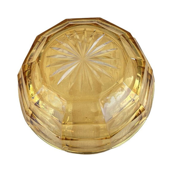 Image 1 of Vintage Art Deco honey glass bowl for Stölzle, Czechoslovakia 1930