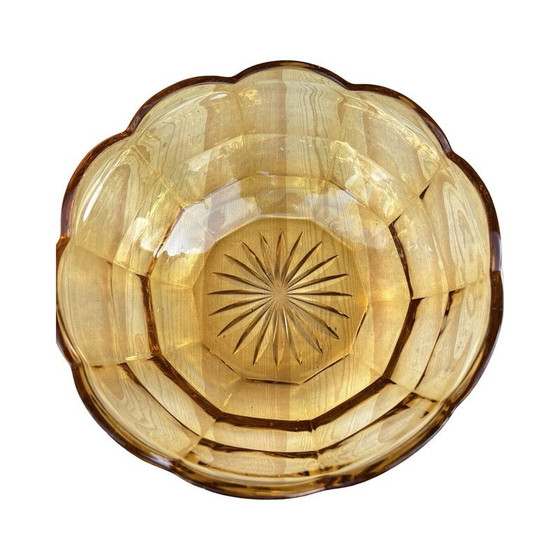 Image 1 of Vintage Art Deco honey glass bowl for Stölzle, Czechoslovakia 1930