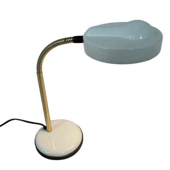 Image 1 of Postmodern / space age desk lamp - With adjustable gooseneck - Bulb shaped shade, unique design - Mayja lighting