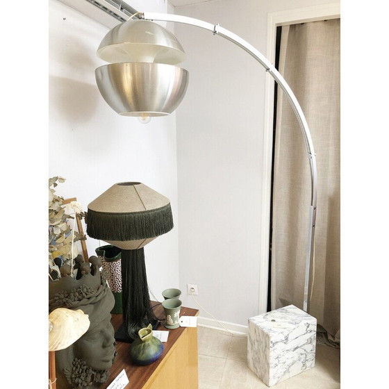 Image 1 of Vintage "gushing fountain" arc floor lamp, 1970