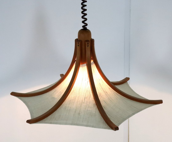Image 1 of Lampada a sospensione Domus in legno di teak vintage