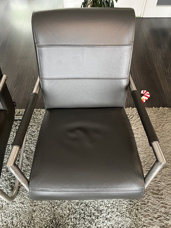 Image 1 of Dark gray Leather Armchairs Henders & Hazel