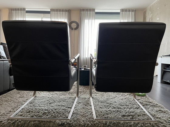 Image 1 of Dark gray Leather Armchairs Henders & Hazel