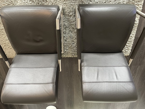 Image 1 of Dark gray Leather Armchairs Henders & Hazel