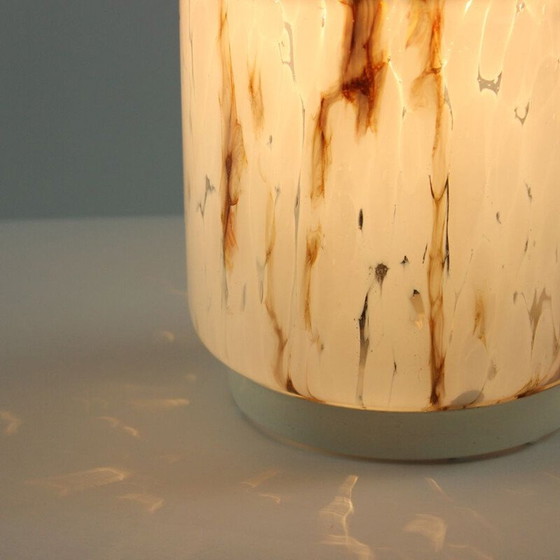 Image 1 of Vintage table lamp in white opal glass and marble by Ivan Jakes for Sklarny Rapotin, Czechoslovakia 1960