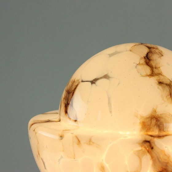 Image 1 of Vintage table lamp in white opal glass and marble by Ivan Jakes for Sklarny Rapotin, Czechoslovakia 1960