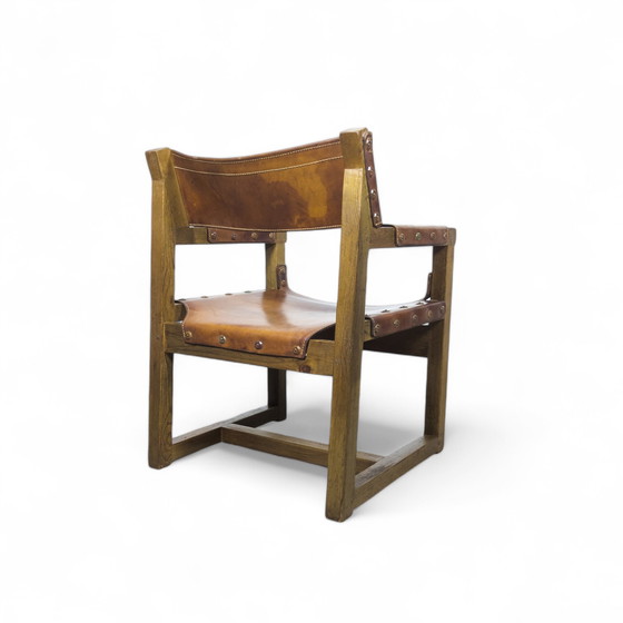 Image 1 of Biosca Spanish Brutalist Leather Chair