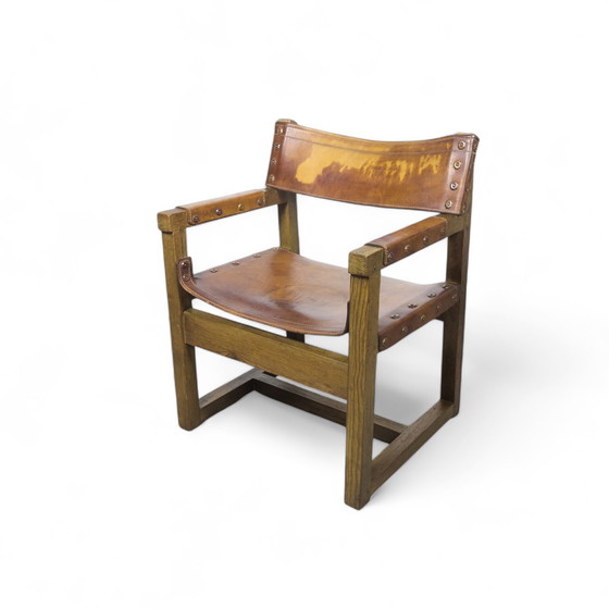 Image 1 of Biosca Spanish Brutalist Leather Chair