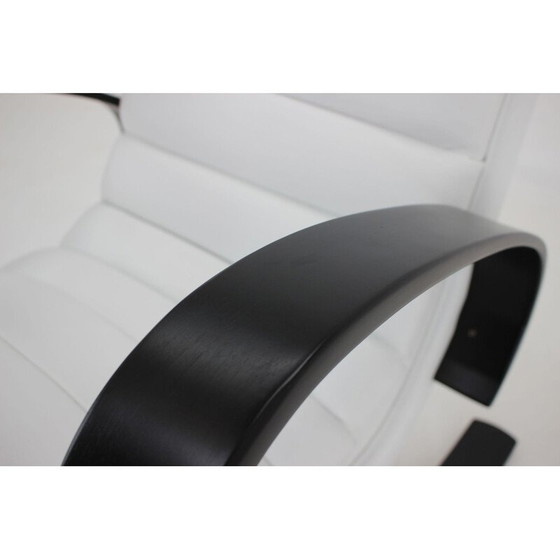 Image 1 of Vintage armchair in white leather by Miroslav Navratil, 1930s