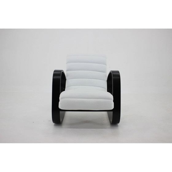 Image 1 of Vintage armchair in white leather by Miroslav Navratil, 1930s