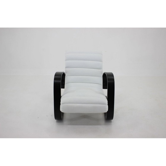 Image 1 of Vintage armchair in white leather by Miroslav Navratil, 1930s