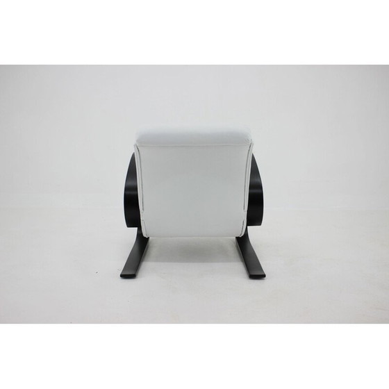 Image 1 of Vintage armchair in white leather by Miroslav Navratil, 1930s