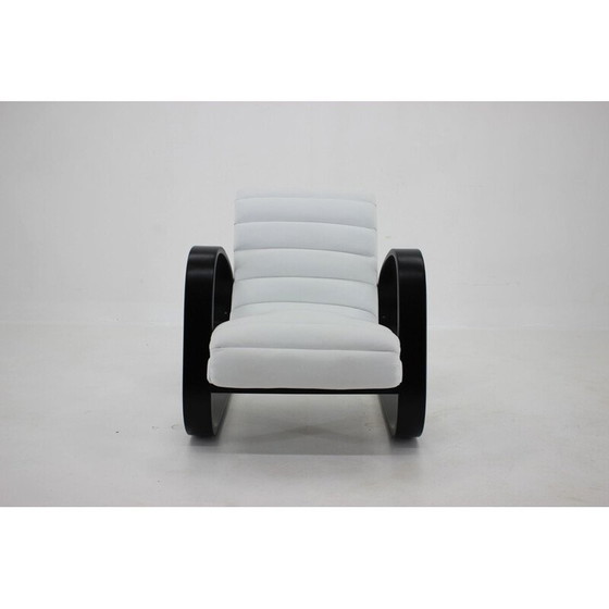 Image 1 of Vintage armchair in white leather by Miroslav Navratil, 1930s