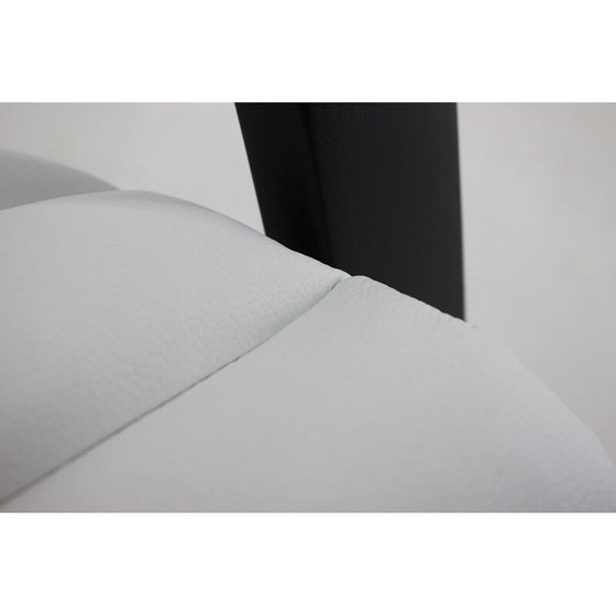 Image 1 of Vintage armchair in white leather by Miroslav Navratil, 1930s