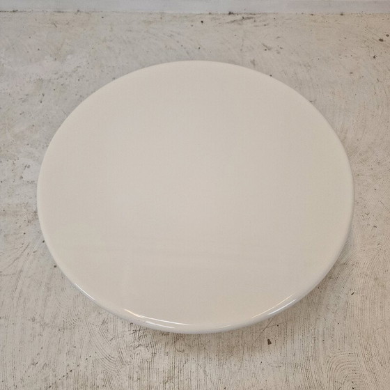 Image 1 of Vintage round coffee table in white wood and metal by Pierre Paulin for Artifort, 1970