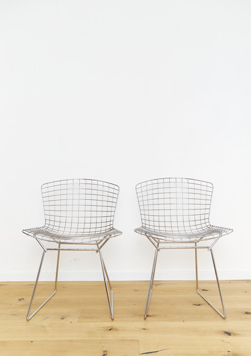 420 Wire Chairs By Harry Bertoia For Knoll International, 1980S, Set Of 2