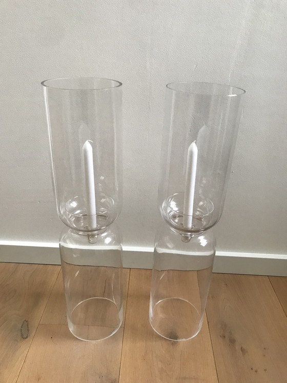 Image 1 of 2 X Iittala - Lantern Candlestick 60 Cm + Apparatus + Glass