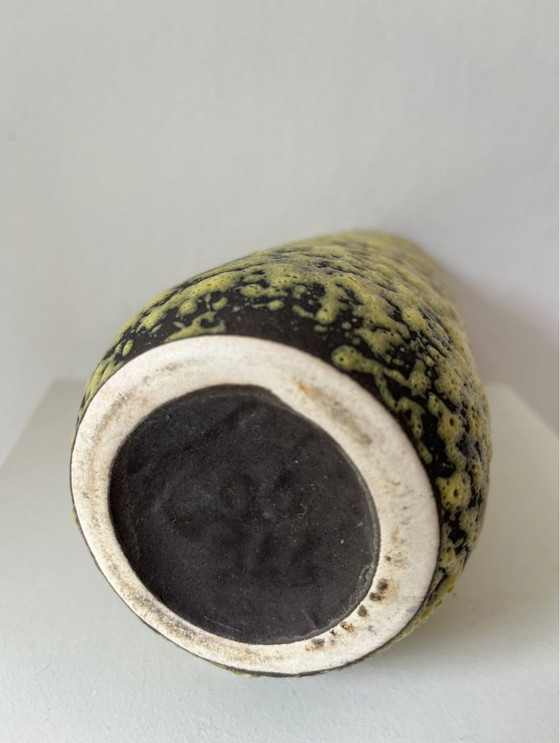 Image 1 of Vintage Westgermany Wg Fatlava Vase Yellow / Black, Handmade, 50/60Th, West Germany Art Pottery, Collectable