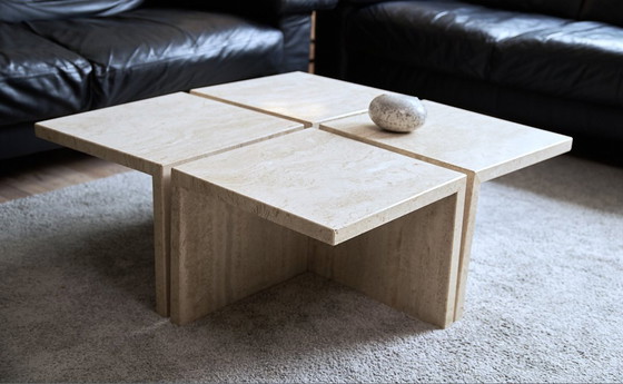 Image 1 of Travertine coffee table 4 pieces 70s/80s