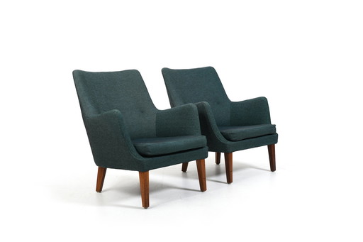 Rare Pair of AV-53 Easychairs by Arne Vodder 1953