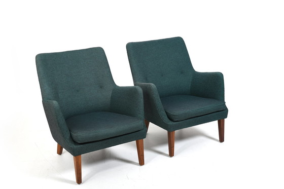 Image 1 of Rare Pair of AV-53 Easychairs by Arne Vodder 1953