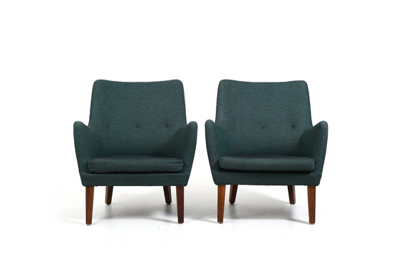 Image 1 of Rare Pair of AV-53 Easychairs by Arne Vodder 1953